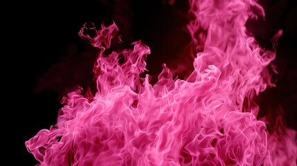 Vibrant pink flames on black background create dynamic energy