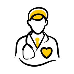 Cardiologist – Hand Drawing Icon for Web and Graphic Design