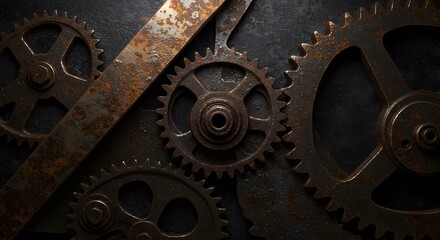 Old rusty gears background