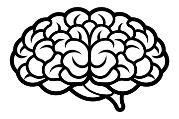 brain black and white silhouette
