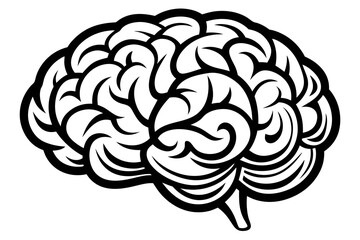 brain black and white silhouette