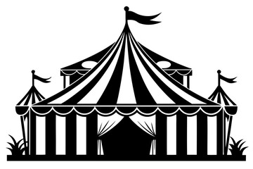 Obraz premium county fair tent black and white silhouette