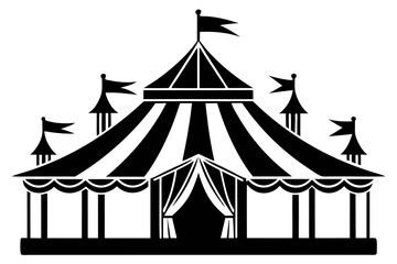 Obraz premium county fair tent black and white silhouette