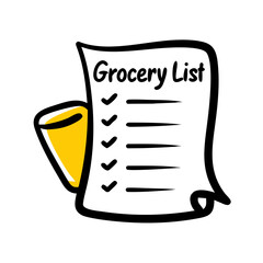 Grocery List – Hand Drawing Icon for Web and Graphic Design