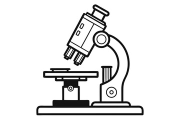 microscope black and white silhouette