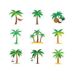 set of palm trees pait 