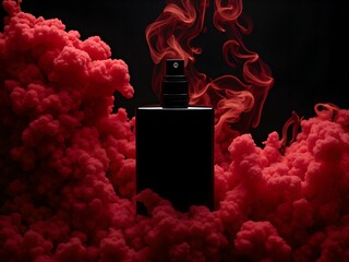 Black Bottle in Red Smoke