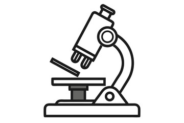 microscope black and white silhouette