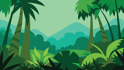 landscape with palm trees and sea