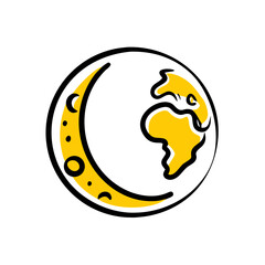 Moon Orbit &ndash; Hand Drawing Icon for Web and Graphic Design