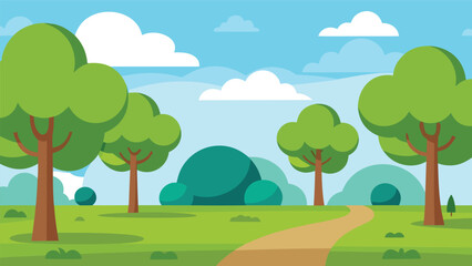 Fototapeta premium summer landscape with trees