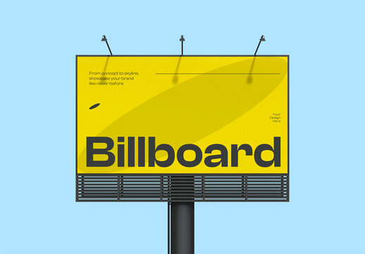 Outdoor Metal Advertising Billboard Mockup Template