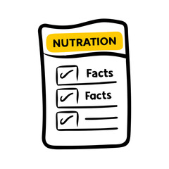 Nutrition Facts – Hand Drawing Icon for Web and Graphic Design