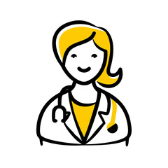 Pediatrician – Hand Drawing Icon for Web and Graphic Design