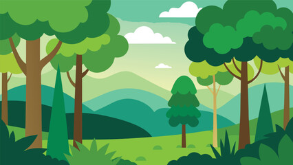 landscape with trees and mountains