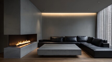 luxury hotel room with beautifull fire place 
