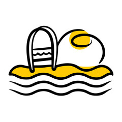 Swimming Pool – Hand Drawing Icon for Web and Graphic Design