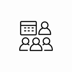 calendar people group icon sign vector