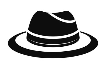 fedora hat black and white silhouette