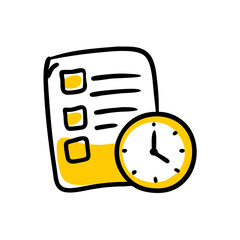 Time Sheet – Hand Drawing Icon for Web and Graphic Design