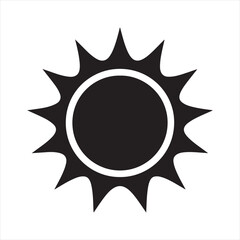 Sun Vector Symbol Icon – Bright Sunshine Illustration Isolated on White Background