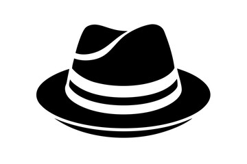 fedora hat black and white silhouette