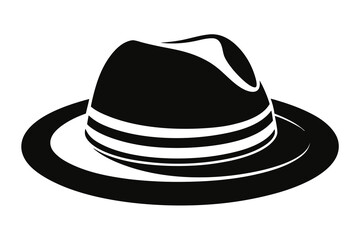 fedora hat black and white silhouette