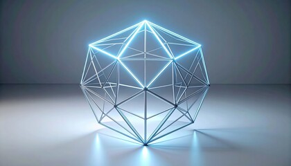 Abstract Glowing Geometric Structure
