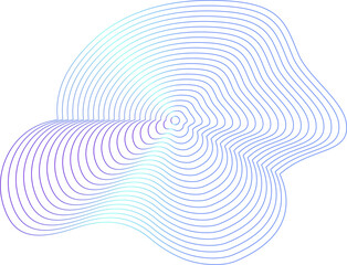 Circle dynamic amorphous shape fluid form with line blue gradient