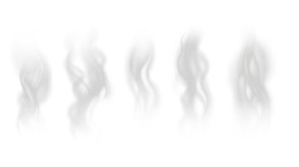 Realistic steam or smoke on hot tea, coffee, food.
PNG Stock royalty free.	