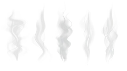 Realistic steam or smoke on hot tea, coffee, food.
PNG Stock royalty free.	
