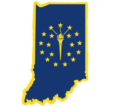 Indiana state vector map &ndash; modern flat design silhouette of US state, perfect for infographics, education, websites, digital graphics, or creative projects 