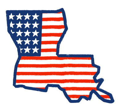 Louisiana state vector map with New Orleans &ndash; flat design US state illustration, ideal for infographics, education, travel content, web, or creative design