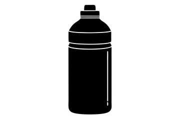  plastic water bottle black and white silhouette