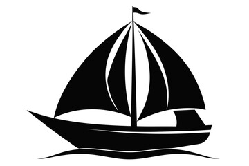 sailboat black and white silhouette