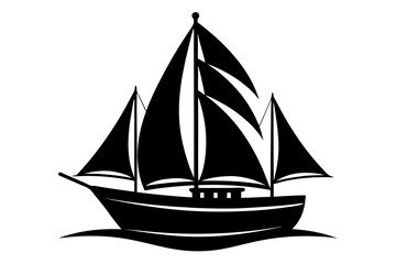 sailboat black and white silhouette