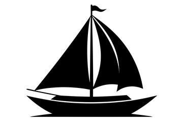 sailboat black and white silhouette