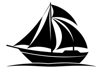 sailboat black and white silhouette