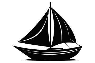 sailboat black and white silhouette