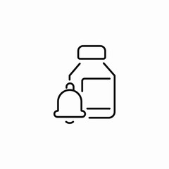 bottle bell reminder icon sign vector