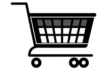 shopping cart bottle black and white silhouette