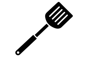 vector spatula black and white silhouette