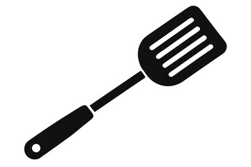 vector spatula black and white silhouette