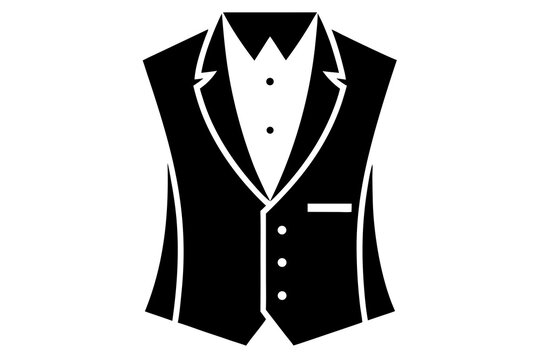 black vest with white shirt and buttons clip art preview