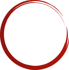 Red circle line brush. Grunge empty