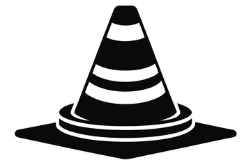  traffic cones isolated on white symbolize road construction safety, warning of danger and indicating a work zone barrier