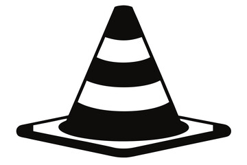  traffic cones isolated on white symbolize road construction safety, warning of danger and indicating a work zone barrier