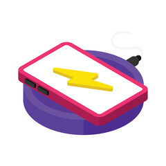 Mobile Charging Vector style icon. Eps 10 file
