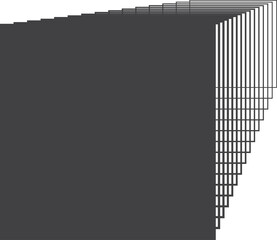 Square black gradient frame with blended line effect. Geometric shape