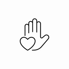 heart hand care icon sign vector